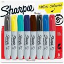 Sharpie 1927322 Permanent Markers, Chisel Tip, Assorted Colors, 8-Pack