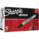 Sharpie 1927432 Extreme Permanent Marker, Black, 12-Pack