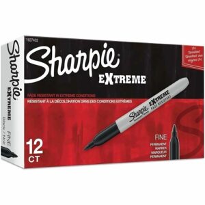 Sharpie 1927432 Extreme Permanent Marker, Black, 12-Pack
