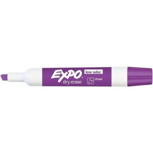 Expo 1927523 Low-Odor Dry Erase Marker, Broad Chisel Tip, Assorted Colors, 4-Pack