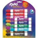Expo 1927525 Low Odor Dry Erase Vibrant Color Markers, Broad Chisel Tip, Assorted Colors, 12-Set