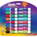 Expo 1927526 Low Odor Dry Erase Vibrant Color Markers, Broad Chisel Tip, Assorted Colors, 16-Pack