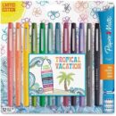 Paper Mate 1928605 Point Guard Flair Felt Tip Porous Point Pen, Stick, Medium 0.7 mm, Assorted Tropical Vacation Ink and Barrel Colors, 12-Pack