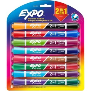 Expo 1944658 Dual Ended Low Odor Assorted Chisel Tip Markers, 16-Pack