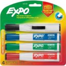 Expo 1944728 Magnetic Dry Erase Markers with Eraser, Chisel Tip, 4-Pack
