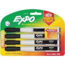 Expo 1944745 Magnetic Dry Erase Marker, Fine Bullet Tip, Black, 4-Pack