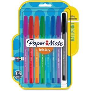 Paper Mate 1945932 InkJoy 100RT Ballpoint Pen, Stick, Medium 1 mm, Assorted Ink and Barrel Colors, 8-Pack