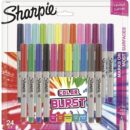 Sharpie 1949558 Ultra Fine Tip Permanent Marker, Ultra-Fine Needle Tip, Assorted Classic and Limited Edition Color Burst Colors, 24-Pack