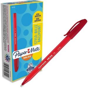 Paper Mate 1951255 InkJoy 100ST Ballpoint Pens, Medium Point, 1mm, Red, 12-Pack