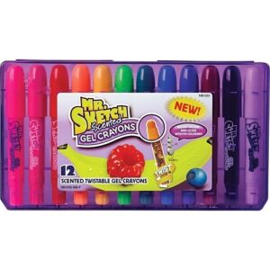 Mr. Sketch 1951333 Scented Twistable Gel Crayons, Medium Size, Assorted, 12-Pack