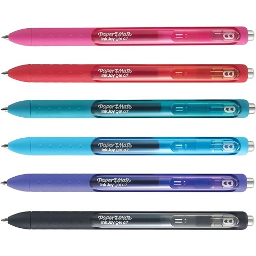 Paper Mate 1951713 InkJoy Retractable Gel Pens, Medium Point, 0.7mm, Assorted Colors, 10-Pack