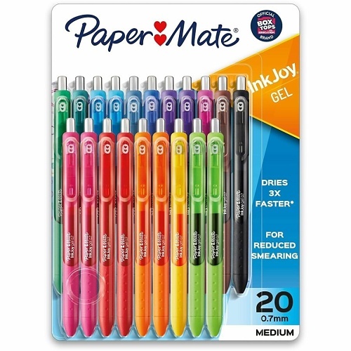 Paper Mate 1951718 InkJoy Retractable Gel Pens, Medium Point, 0.7mm, Assorted Colors, 20-Pack