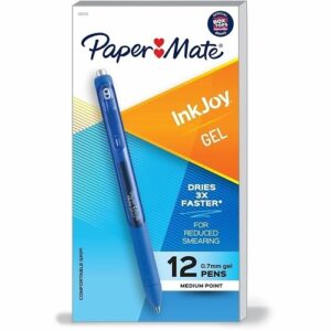 Paper Mate 1951721 InkJoy Retractable Gel Pens, Medium Point, 0.7mm, Blue, 12-Pack