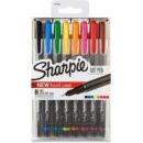 Sharpie 1982056 Permanent Marker Pen, Fine Point, 0.4mm, Assorted Colors, 8-Pack