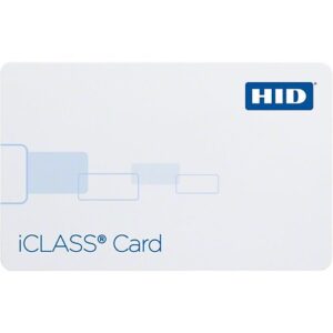 HID 2000HPGGMB iCLASS 200x 2K/2 Printable Smart Card, SIO, Programmed, Glossy Front and Back, Matching Numbers, Vertical and Horizonal Slot Indicators, White
