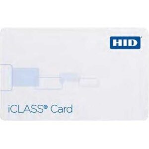 HID 2000HPGGMN iCLASS 200x 2K/2 Printable Smart Card, SIO, Programmed, Glossy Front and Back, Matching Numbers, No Slot, White