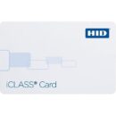 HID 2000PGGAN iCLASS 200x 2K/2 Printable Smart Card, Programmed, Glossy Front and Back, Engraved Matching Numbers, No Slot, White