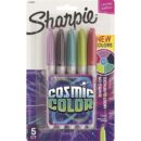 Sharpie 2010953 Permanent Markers, Assorted Cosmic Color, Fine Point, 5-Pack