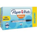 Paper Mate 2013154 InkJoy 50ST Ballpoint Pen, Stick, Medium, 1 mm, Black Ink, Clear Barrel, 12-Pack