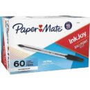 Paper Mate 2013311 InkJoy 50ST Ballpoint Pen, Stick, Medium, 1 mm, Black Ink, Clear Barrel, 60-Pack