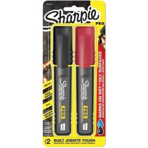 Sharpie 2018333 PRO Permanent Markers, Chisel Tip, Black, 2-Pack
