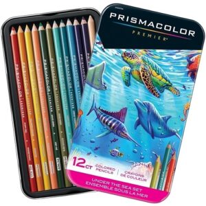 Prismacolor 2023751 Soft Core Colored Pencils, Under the Sea Assortment Set, 12-Pack
