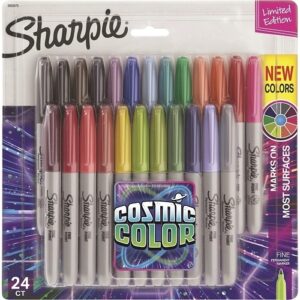 Sharpie 2033573 Permanent Markers, Cosmic Color, Fine Point, 24-Pack