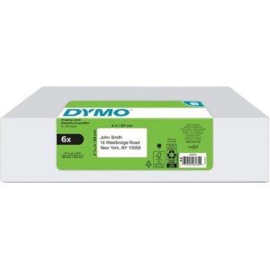 DYMO 2050765 Label Maker, White Shipping Labels, 2-5/16" x 4", Pack of 6 Rolls, 300 Labels Total