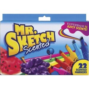 Mr. Sketch 2054594 Scented Watercolor Marker, Broad Chisel Tip, Assorted Colors, 22-Pack