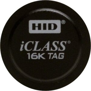 HID 2060PKSMN iCLASS 206x 2K/2 Tag with Adhesive Back, Programmed, Matching Numbers, Black with Logo