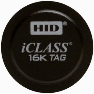 HID 2063HKSMN iCLASS 206x 32K Tag with Adhesive Back, Programmed, Matching Numbers, Black with Logo