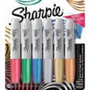 Sharpie 2089634 Metallic Permanent Markers, Chisel Tip, 6-Pack, Assorted Colors