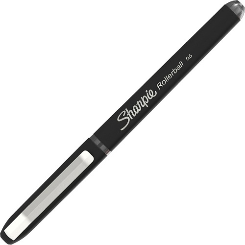 Sharpie 2093222 Rollerball Pen, Needle Point, 0.5mm, Black, 4-Pack