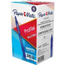 Paper Mate 2095447 Profile Retractable Ballpoint Pens, Medium Point, 1.0mm, Blue, 36-Pack