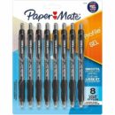 Paper Mate 2095456 Profile Retractable Gel Pens, Medium Point, 0.7mm, Black, 8-Pack