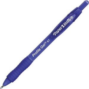 Paper Mate 2095472 Profile Retractable Gel Pens, Medium Point, 0.7mm, Blue, 12-Pack