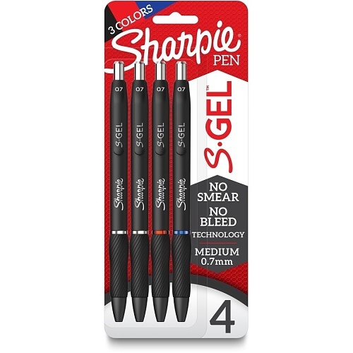 Sharpie 2096174 S-Gel, Medium Point, 07.mm, Business Assorted Colors, 4-Pack