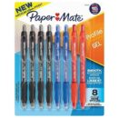 Paper Mate 2097006 Profile Retractable Gel Pens, Medium Point, 0.7mm, Business Assorted Colors, 8-Pack