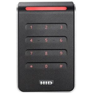 HID 20KNKS-00-00004M Signo 20K Keypad Mullion Pigtail Reader, Standard Profile, Black with Silver Trim