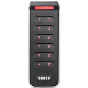 HID 20KNKS-01-000000 HID 20KNKS-01 Signo 20K Mullion Contactless Smartcard Narrow Keypad Reader, Seos Profile, OSDP/Wiegand, Pigtail, Mobile Ready, Black with Silver Trim