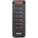 HID 20KNKS-02-000278 Signo 20K Keypad Mullion Pigtail Reader with Smart Profile, Wiegand 4-Bit, Red LED, Red Keypad Backlight, Black with Siver Trim