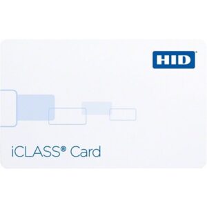 HID 2100HPGGSN iCLASS 2K/2 Printable Composite Smart Card, SIO Standard iCLASS, Programmed, Glossy Front and Back, Sequential Non-Matching Numbers, Vertical Punch Indicators, No Slot Punch, White