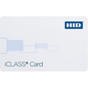 HID 2100PGGMB iCLASS 2K Card, Programmed with Standard iCLASS Access Control Application, Glossy Front and Back, Sequential Matching Encoded/Printed (Inkjetted), No Slot with Horizontal Indicators