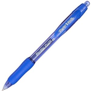 Paper Mate 2102161 Profile Retractable Gel Pens, Bold Point, 1.0mm, Blue, 12-Pack