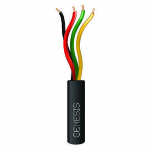 Genesis 21031108 22/4 Solid Riser Cable, 1000', Pull Box, Black