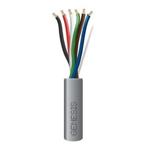 Genesis 21165509 18/6 Unshielded Riser Security Cable, Stranded BC, CL3R, FPLR, CMR, FT4, 500' (152.4m), Box, Gray (Replaces 11205509)