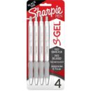 Sharpie 2126207 S-Gel, Fashion Barrel, Medium Point, 0.7mm, Black Ink and Pearl White Barrel, 4-Pack