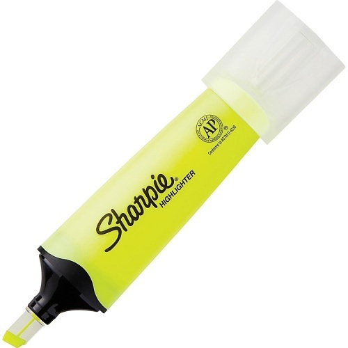 Sharpie 2128227 Clear View Stick Highlighters, See-Through Chisel Tip, Yellow