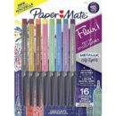Paper Mate 2129448 Flair Felt Tip Pens, Metallic City Lights, Medium Point, 0.7mm, Assorted Colors, 16-Pack