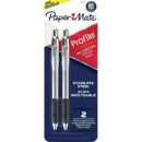 Paper Mate 2130513 Profile Metal Retractable Ballpoint Pens, Medium Point, 1.0mm, Black, 2-Pack
